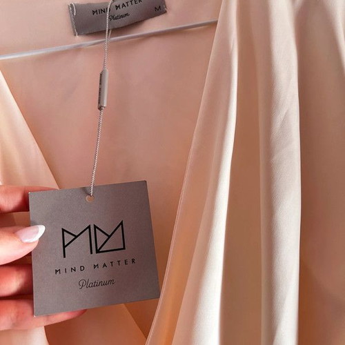Mind Matter satin maxi dress, champagne color, lined