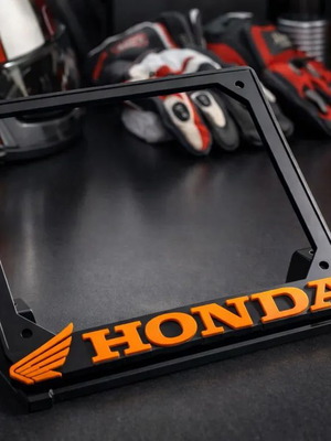 3D Printed Motorcycle License Plate Holder New with Custom Logo