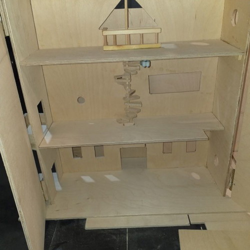 Wooden dollhouse handmade new
