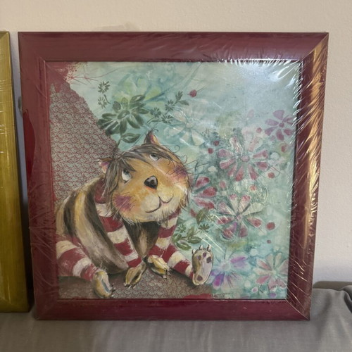 Children's framed art prints 36x36, new with plastic wrap