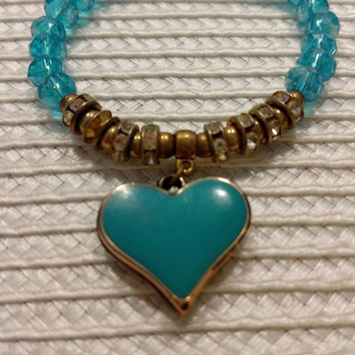 Women's bracelet like new, turquoise with elastic base