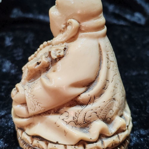 Vintage Laughing Buddha Hotei statue, Shoushan stone