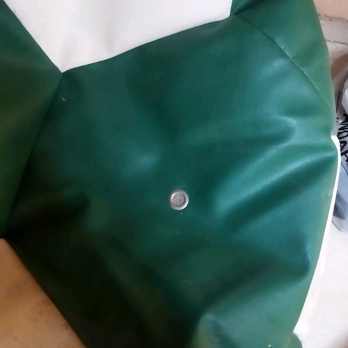 Pouf green-white XL like new football pattern