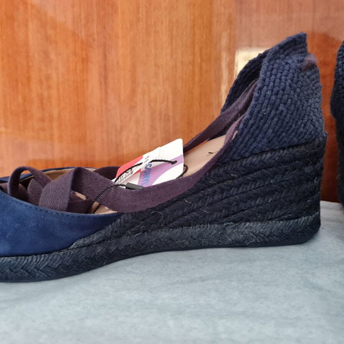 Nak low anatomical leather platform sandals size 40 new, blue