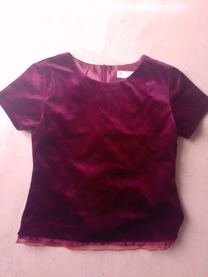 Velvet burgundy blouse Zara like new, size L