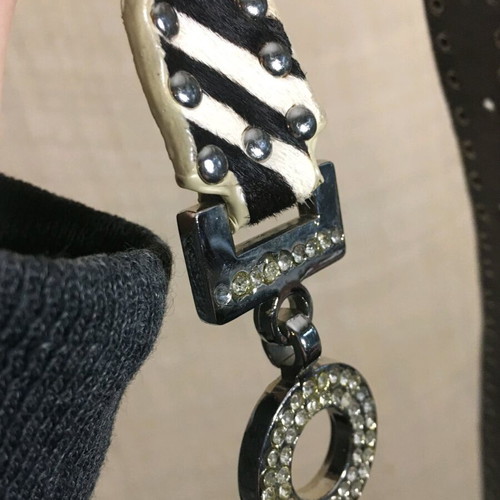 Y2K chain leather animal pattern belt like new