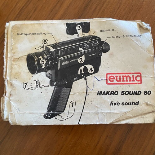 Vintage camera Eumig used with microphone, collector's item