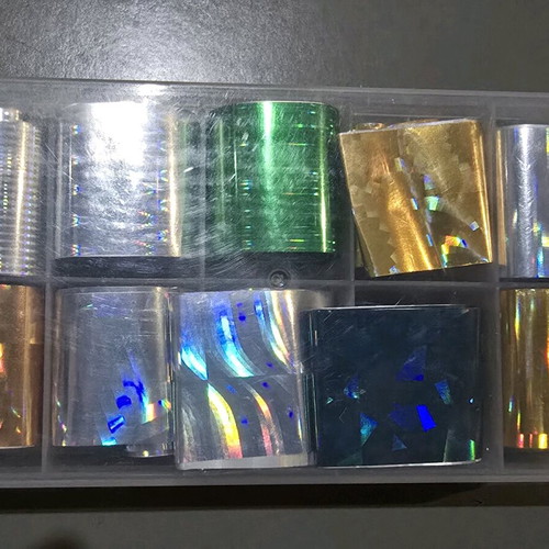 Nail art gold foils used, variety for nail designs