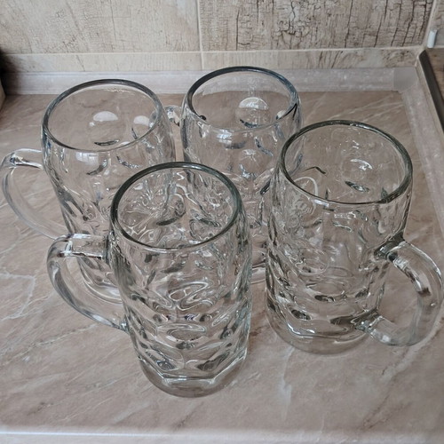 Beer mugs like new, set of 4, 1 liter glass