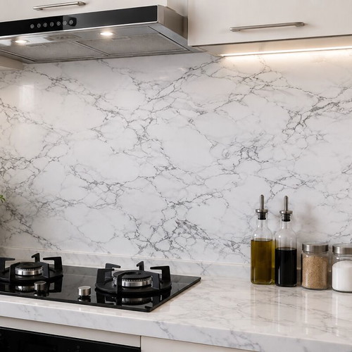 White Marble Kitchen Self-Adhesive Protective Film 60cm x 2m new
