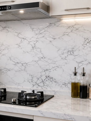 White Marble Kitchen Self-Adhesive Protective Film 60cm x 2m new