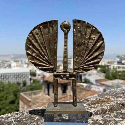 Angel sculpture by Giannis Moralis 1964, bronze, new