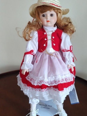 Heidi porcelain doll 40cm new, Heritage Mint