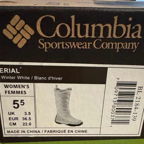 Columbia Snow Boots like new, white, size 36.5