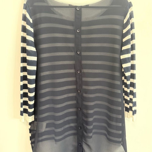 Silvian Heach blouse like new, white and blue