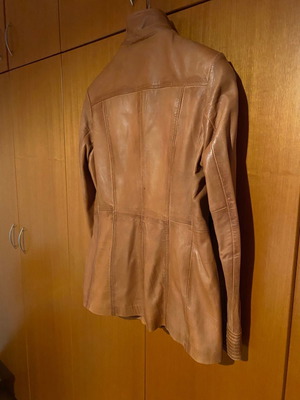 Γυναικείο σακάκι γνήσιο δέρμα καφέ σαν καινούργιο, μέγεθος XL