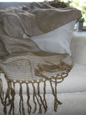 Summer scarf large gold and beige new