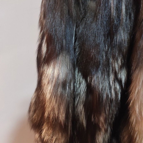 Renard fur coat new from fox in brown and white tones