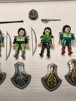 Playmobil green knights pack of 4, like new