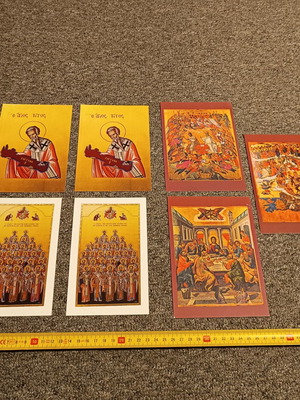 Postcards used with religious images from Crete, pack of 7