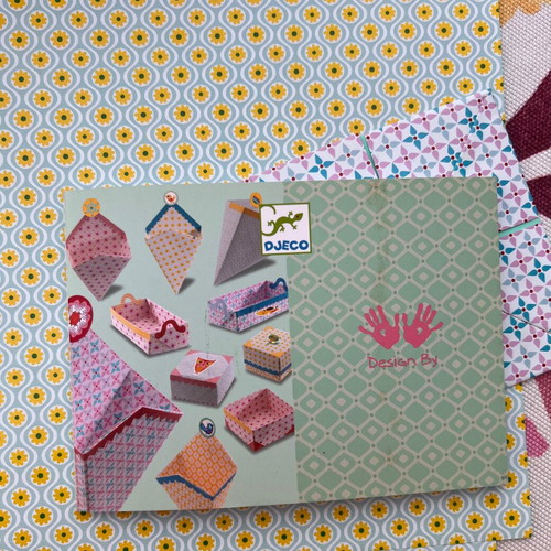 Djeco Origami paper sets used, colorful sheets for crafts
