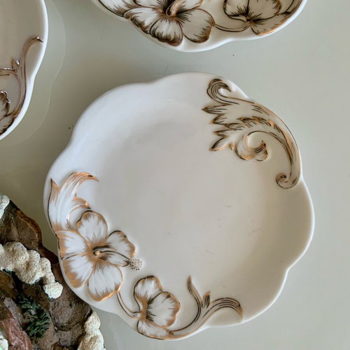 Oriana Ferelli Fine Porcelain 24K set of 6 plates new