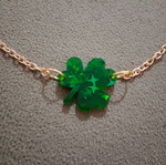 Clover Necklace new, green and gold