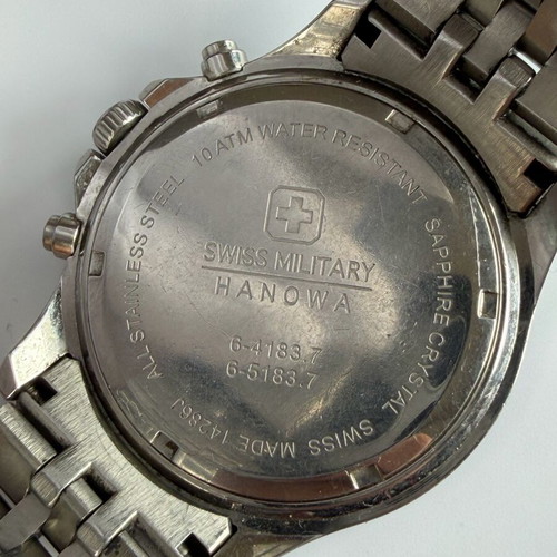 Swiss Military Hanowa Flagship Chrono watch used, black and silver