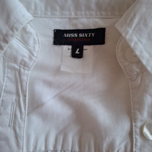 Miss Sixty Shirt L white used, fitted with button closure