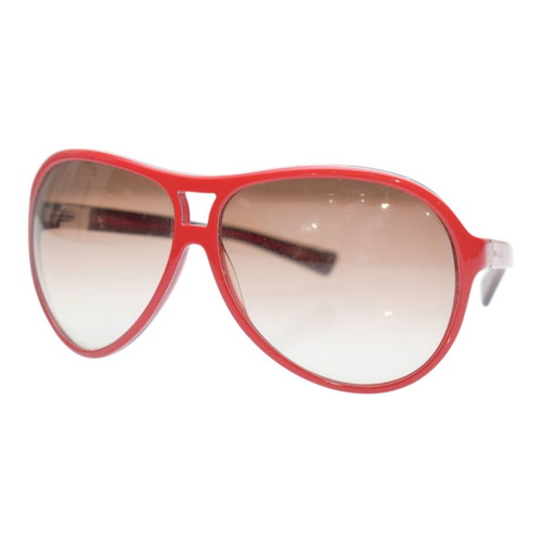 Marc Jacobs Vintage Oversized Aviator Sunglasses like new, red frame, brown lenses