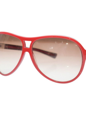 Marc Jacobs Vintage Oversized Aviator Sunglasses like new, red frame, brown lenses