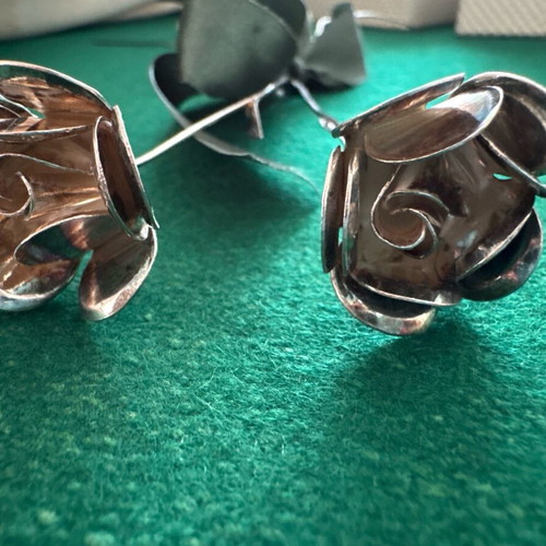 Vintage Silver 925 Decorative Stems with Flowers, 26 cm, Mido, new