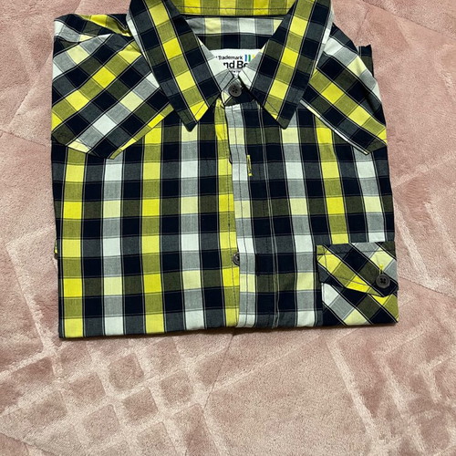 Zara men's short-sleeve checkered shirt like new, size S