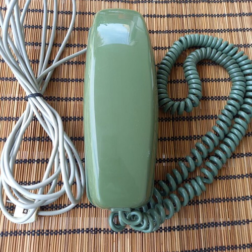 Vintage Western Electric Trimline Rotary Phone like new, moss green