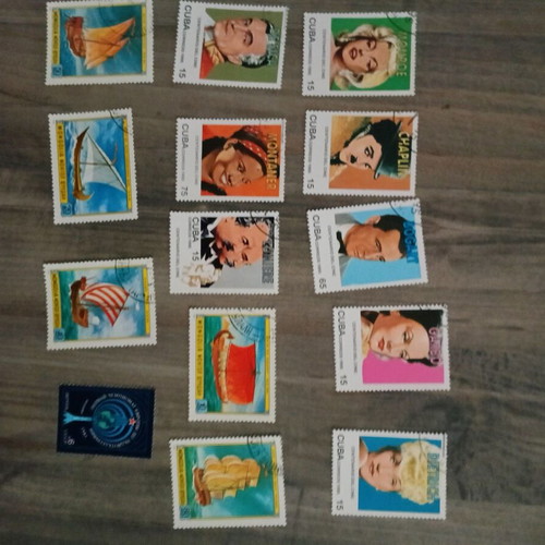 Stamp collection used, various designs