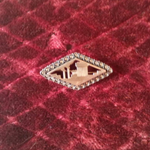 Vintage pin like new, silver with gold