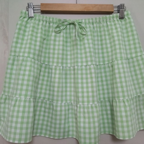 H&M Checked Summer Skirt small, like new, white and green