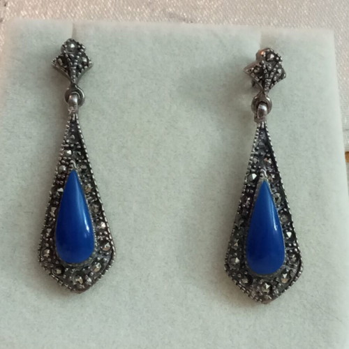 Silver 925 vintage earrings with marcasite used