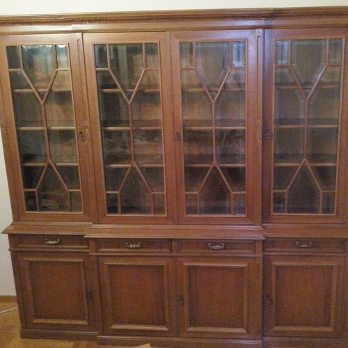 Classic solid wood sideboard with glass display cabinet, like new