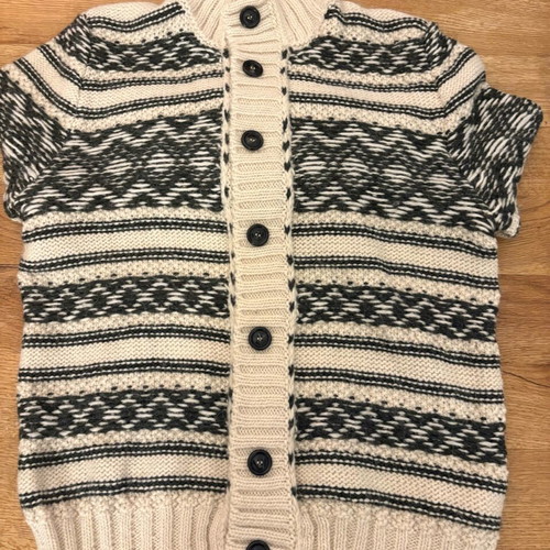 Benetton men's cardigan with removable fur like new, XXL