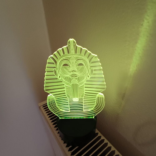 Pharaoh 3D Night Light Lamp like new with 8 colors and touch mode