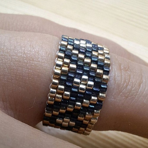 Ring with Premium Miyuki Glass Beads from Japan, New