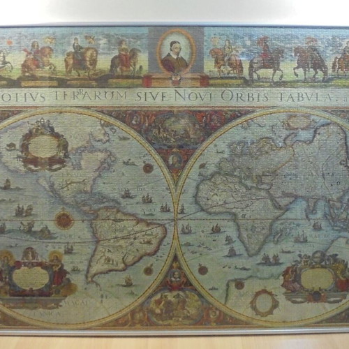 Orbis Terrarum 3000 pcs puzzle in aluminum frame like new 120x80cm