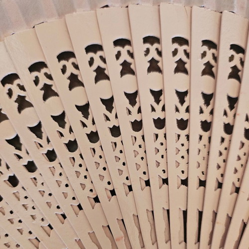 Wooden pink hand fan like new