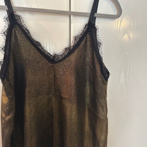 Summer ranta shirt in black-gold with black lace, size M-L