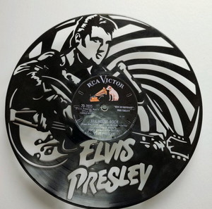 Vinyl record wall clock Elvis Presley