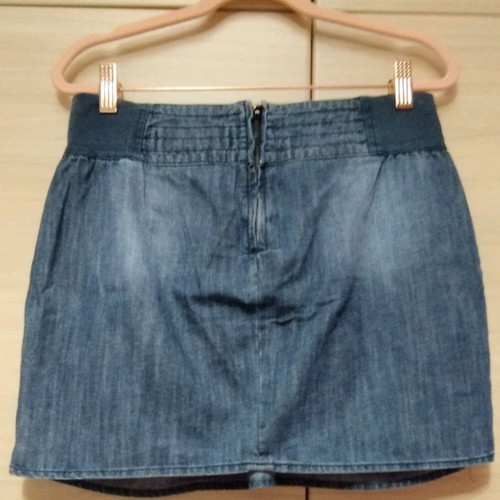 Denim skirt with bow design like new, size S