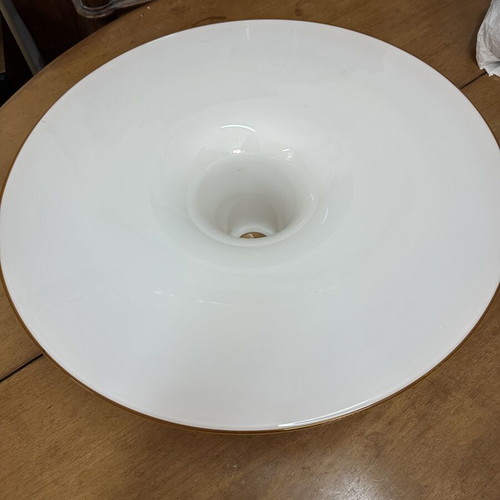 Vintage Murano UFO Pendant Light 63cm Opaline Glass