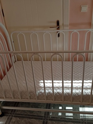 Children's iron bed with coconut mattress used