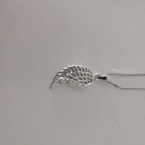 Silver feather necklace like new 925 silver